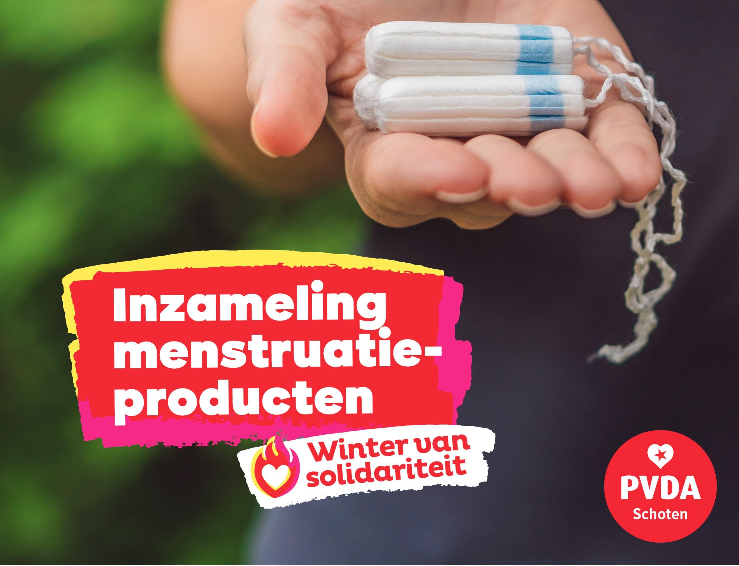 PVDA Schoten zoekt menstruatiemateriaal